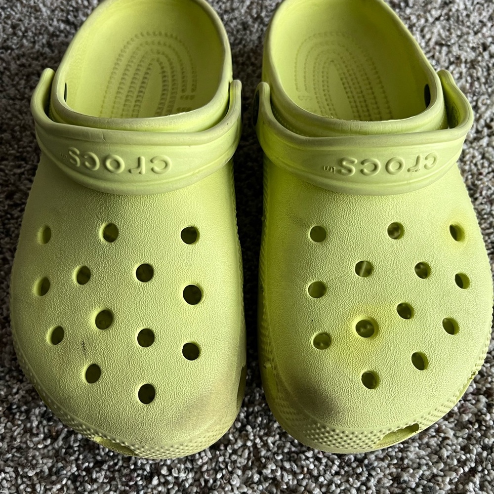 Lime Green Crocs, size J3